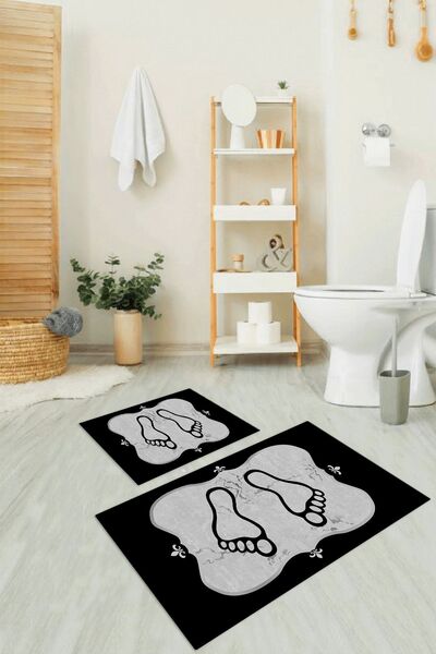 Napoli Home Set de toaletă digital cu imprimeu anti-alunecare, lavabil, cu mo...