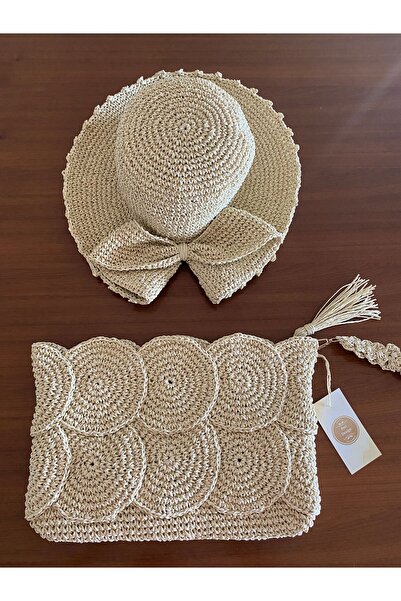 PeriStore Hasır Handmade Şapka Çanta Yaz Kombini
