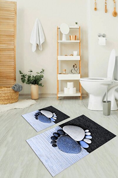 Napoli Home Set de toaletă 3D Digital cu imprimeu cu bază anti-alunecare, lav...