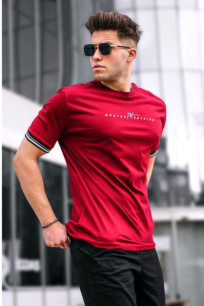 Madmext Claret Red Basic Herren-T-Shirt