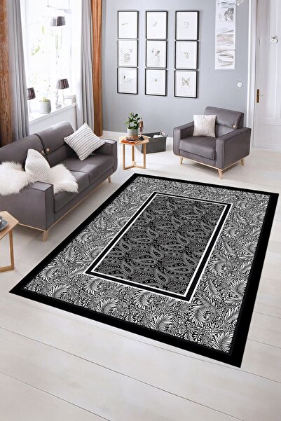 Alkilim Dijital Baskılı Kaymaz Yıkanabilir Çerçeveli Yolluk Mutfak Salon Halı...