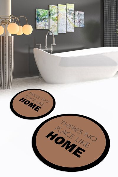 Napoli Home Set de baie digital cu cu imprimeu piese, cu bază anti-alunecare,...