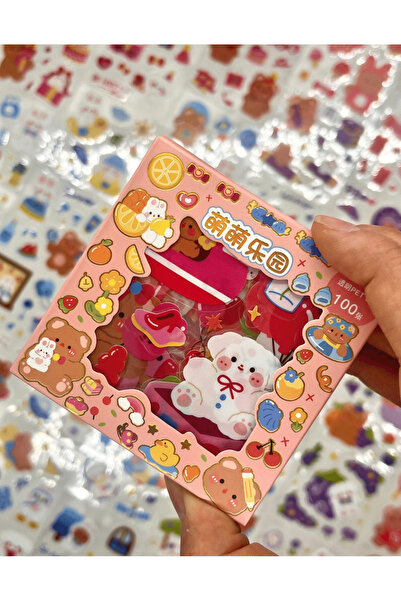 Genel Markalar Sevimli Ayıcık ve Tavşancık Keşifte 100 Yaprak Pembe Mini Kutu...