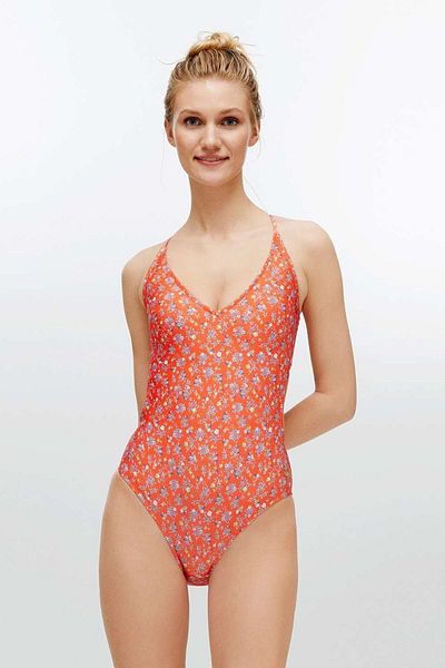 U.S. Polo Assn. Women's Orange Swimsuit