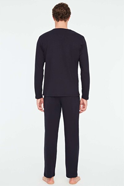 Mod Collection - Erkek Lacivert Boydan Patlı Pijama Takımı