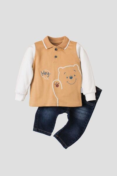 Kidex’s Baby Erkek Bebek Kısa Kollu Gömlek Pantolon Ikili Takım %100 Pamuklu