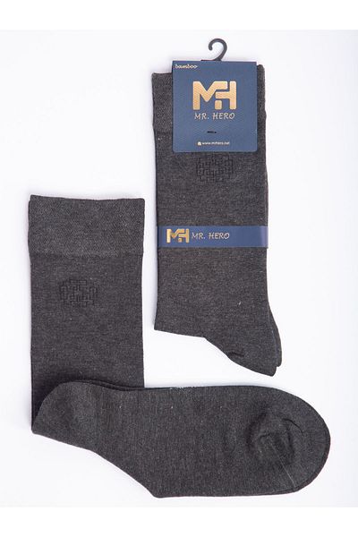 MRHERO 1064 Bamboo - Σετ με 6 αντρικές μακριές πολύχρωμες κάλτσες Anthracite