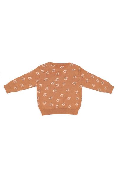 Baboo 1-2 Years Old Baby and Child Brown Patterned Organic Cotton Sweater