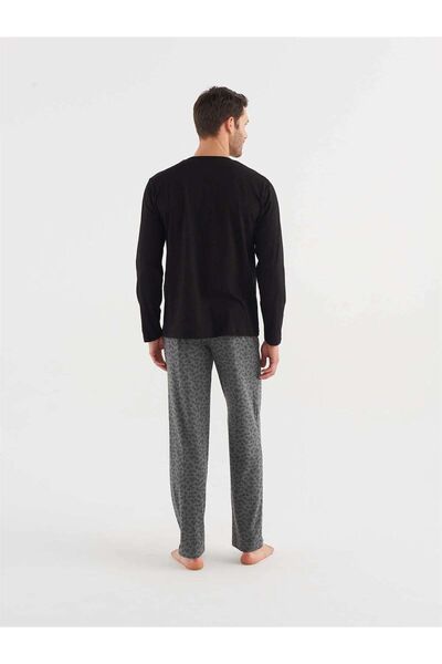 Mod Collection Erkek Siyah Patlı Pijama Takım