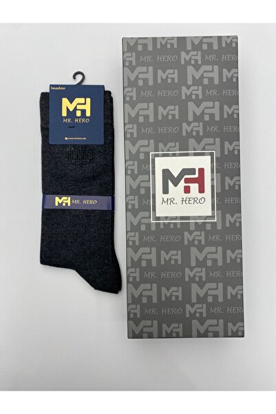 MRHERO 1064 Bamboo - 6-Piece Anthracite Men's Long Colored Socks Set