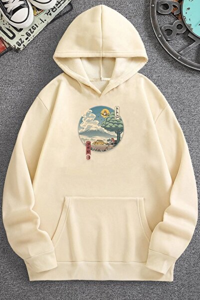 trendypassion Hanorac unisex cu imprimeu Ukiyo E al vecinului