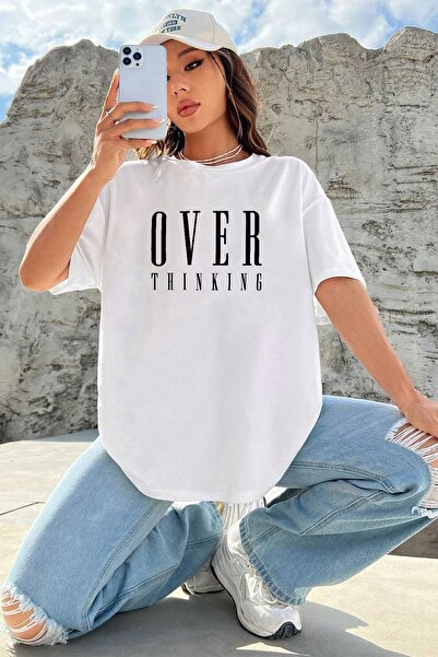 trendypassion Tricou cu design imprimat Over Thinking unisex