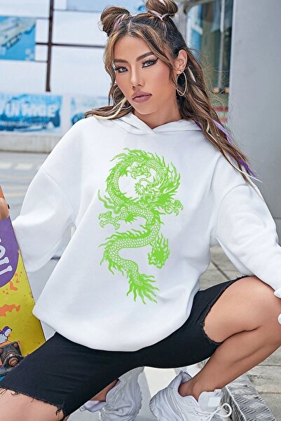 trendypassion Φούτερ Unisex Chinese Dragon Graphic Printed
