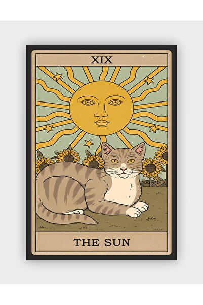 fırsatlar diyarı The Sun - Güneş Tarot Kartı Vintage Duvar Posteri - Kalın Ka...