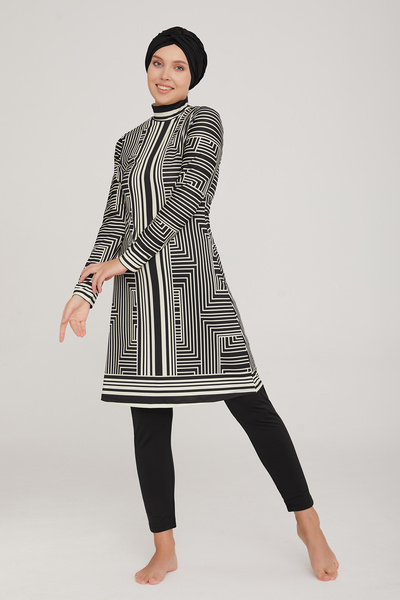 MARESİVA Maresiva Thek 8004 Black Lycra Full Covered Hijab Swimsuit