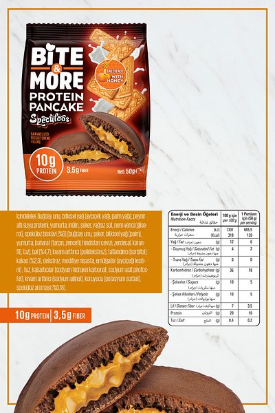 bite & more Protein Cocoa Pancake / Protein Cocoa Pancake 50 Grams Speculoos