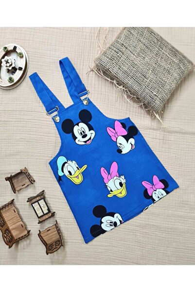 minitrends فستان بناتي من قماش الجبردين المطبوع