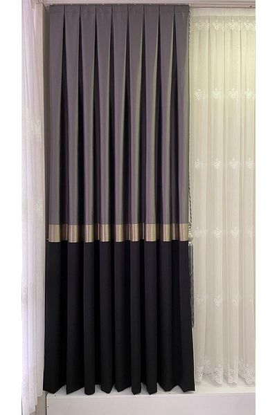 Fon Dünyası Panel Background Curtain Smoke Black (single Wing)