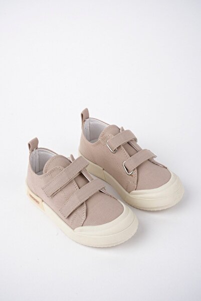 McDark Children's Beige Linen Lighted Orthopedic Sports Shoes