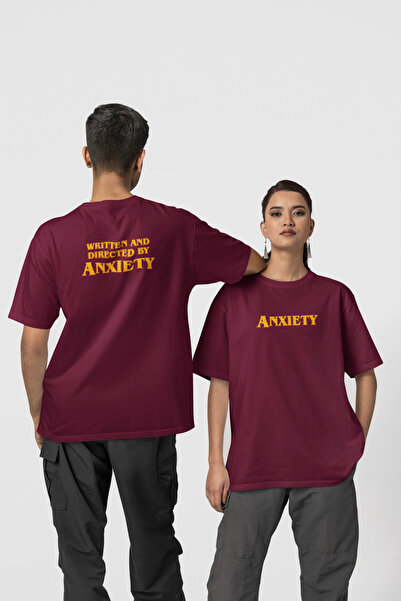 Harmandar T-shirt мајица Oversize kroj кроја, бела, са Štampano анксиозности ...