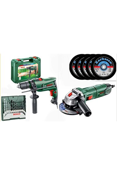 Bosch 600 W Darbeli Matkap Vidalama 700 W Avuç Taşlama 15 Parça Uç Ve 5 Parça...
