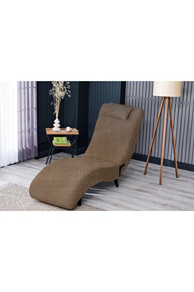 Meşe Home Hera Desenli Çok Renkli Kumaş Kademeli Rahat Oturumlu Plastik Ayaklı Tv Koltuğu - Şezlong