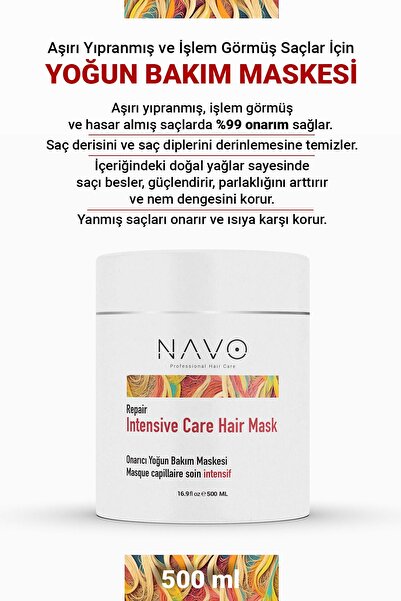 NAVO PROFESSIONAL HAIR CARE قناع إصلاح الشعر المكثف - للشعر التالف / قناع الع...
