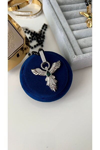 SU PERİSİ TAKI BİJUTERİ قلادة طائر الفينيق من سلسلة Vip باللون الذهبي الزمردي...