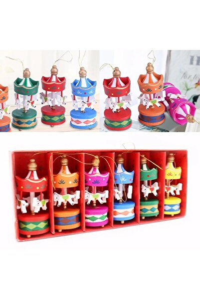 Genel Markalar El Yapımı Ahşap Mini Atlı Karınca 6'lı Set Dekoratif Nostaljik Sanat Eseri