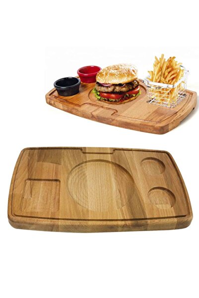Evidol Ahşap Servis Sunum Tabağı , Hamburger Servis Sunum Tahtası