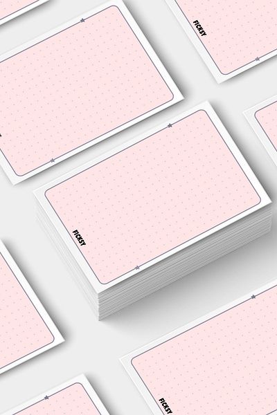 Ficksy Light Pink Note Card - 50 Pieces - 7*10 cm - Work Card - Notepad - Note Paper - Memo Pad