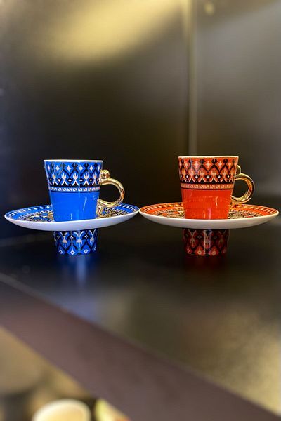 Lucky Art Arısta Bone Coffee Cup Set for 2 People