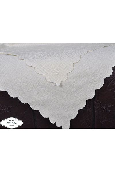 POYRAZ Shiny Patterned Chenille Ecru Double Sided Sofa Sofa Bed Cover wrap