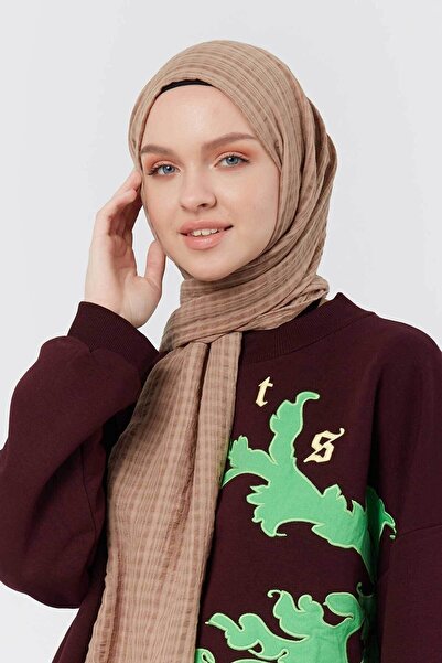 Modakaşmir Misto Pamuk Serisi Vizon Rengi Şal