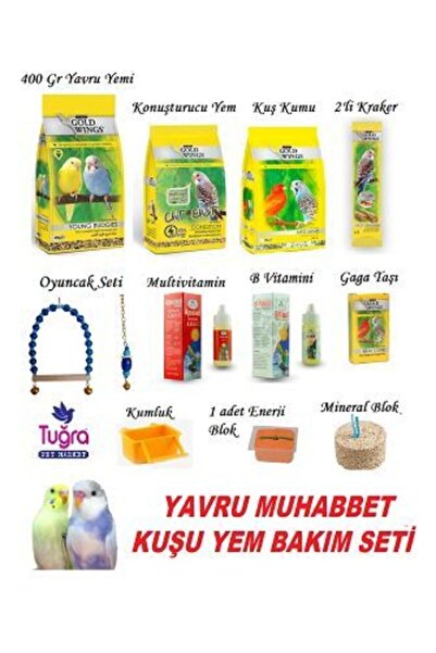 TUĞRA PET MARKET Yavru Muhabbet Kuşu Başlangıç Yem Bakım Seti