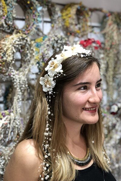 Limelia Coroană cu model de flori crem cu hortensie