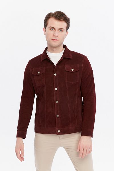 CE-YIL DERİ ÜRÜNLERİ Genuine Leather Suede Denim Coat