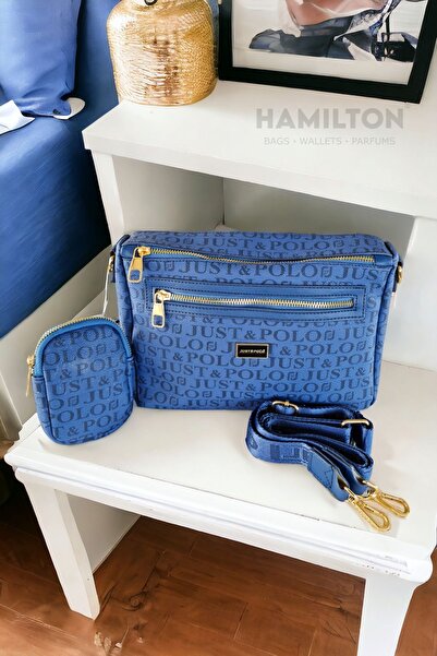 Just Polo Dark Blue Colored Puppy Cross Shoulder Bag - Adjustable Strap