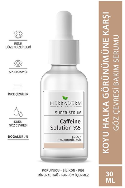 Herbaderm Göz Altı Morluklarına Karşı Aydınlatıcı Caffein Solutions %5 Göz Çevresi Serumu