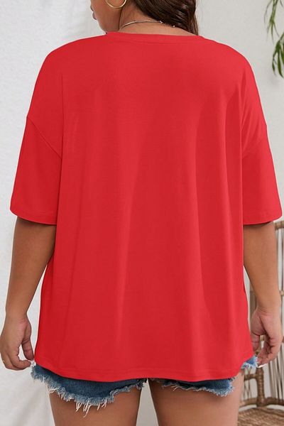 MODAGEN Red Sun Butterfly Printed Unisex Oversize T-shirt - Crew Neck