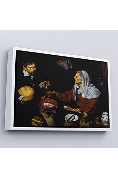 Harita Sepeti Diego Velázquez în cadru - Pictură de femeie în vârstă care gătește ouă - Femeie în vârstă care prăjesc ouă-7051