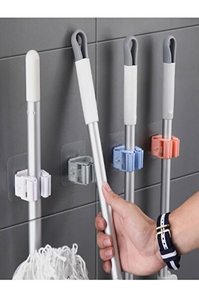 Özasya AVM Yapışkanlı Pratik Mop Tutucu 4 Adet Gri
