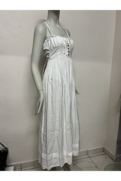 Dilvin Sırt detaylı uzun elbise