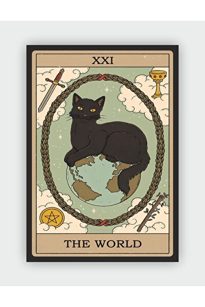 The World - World Tarot Card Vintage Wall Poster - Thick Paper - Frameless