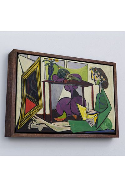 Harita Sepeti Pablo Picasso într-un cadru - O fată în interior desenată Tablo-7081