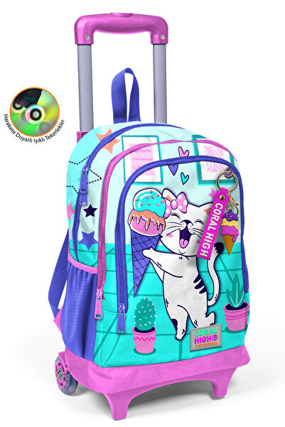 Yaygan Çanta Coral Hıgh Orıgınal Işıklı Tekerlekli Çekçekli Okul Çantası