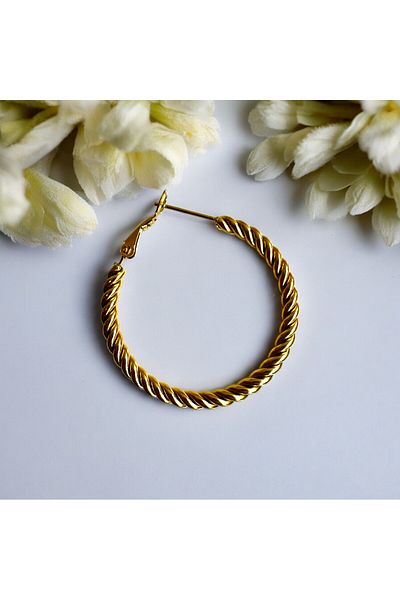 Housess Gold Steel Dangle Earrings