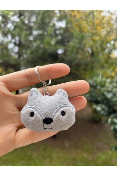 sumicorn Cute Plush Gray Fox Kawaii Keychain Bag and Wallet Accessory Gift