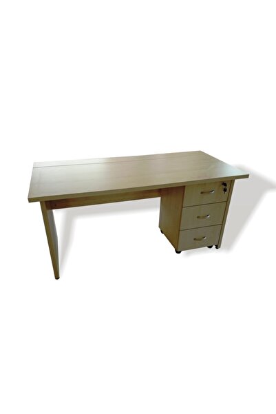 VENA Oscar 3 Çekmeceli Çalışma Ofis Masası Masa Keson 3 Çekmeceli Akçaağaç