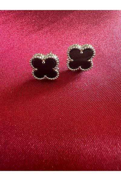 Vaveyla Van Cleef Model Medium Steel Earrings Top Segment Written Product